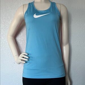 Nike Dry-Fit Racerback Tank L fits M Two-Tone Blue & Red Colorblock Athletic Top